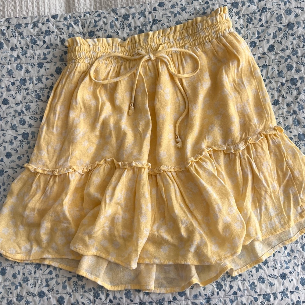 Women Small Yellow Mini Summer Skirt